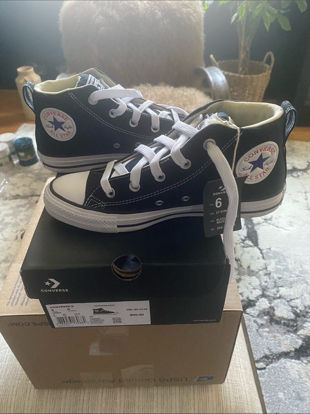 NWT Converse Black and White Chuck Taylor High Top Sneakers